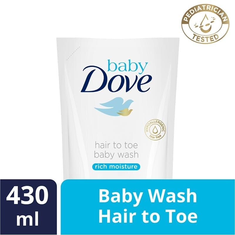 Baby Dove Hair to Toe Wash Rich Moisture Refill 430ml