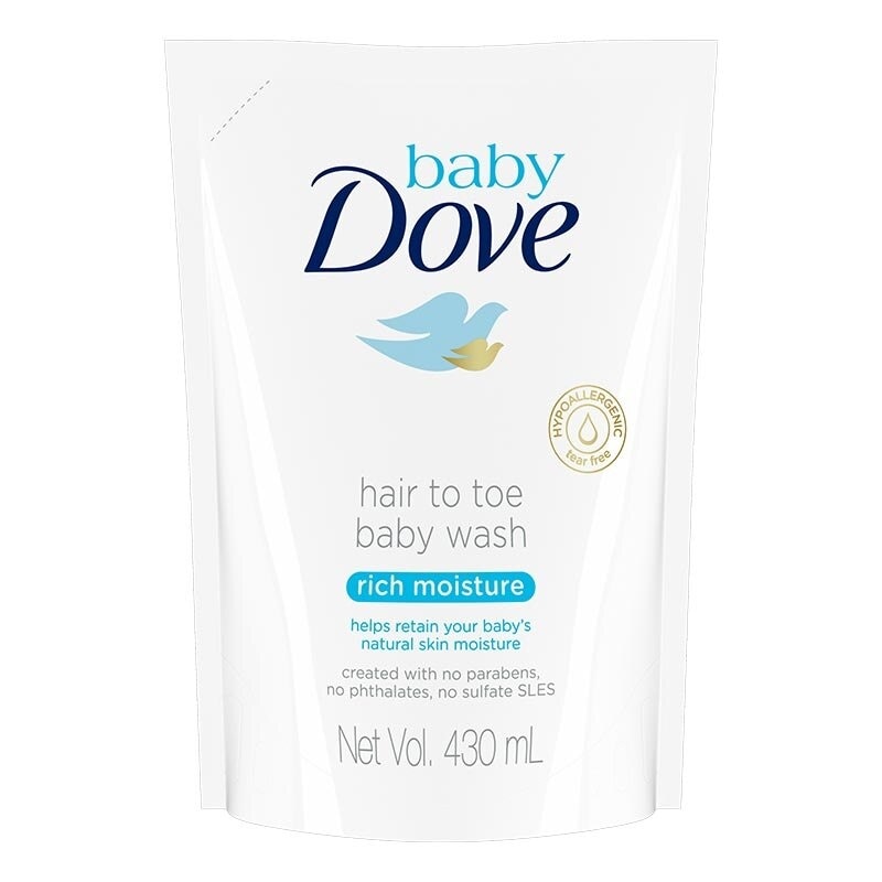 Baby Dove Hair to Toe Wash Rich Moisture Refill 430ml