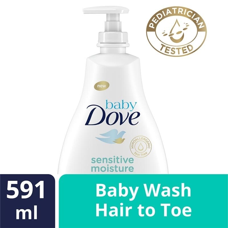 Promo Harga Dove Baby Hair to Toe Wash Sensitive Moisture 591 ml - Watsons