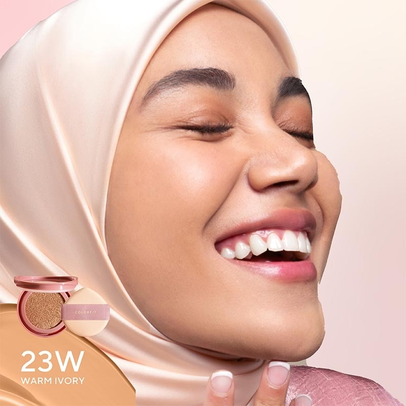 Wardah Refill Colorfit Perfect Glow Cushion 23W Warm Ivory 15g - Tahan Lama Hingga 12 Jam Dilengkapi SPF 33 PA+++