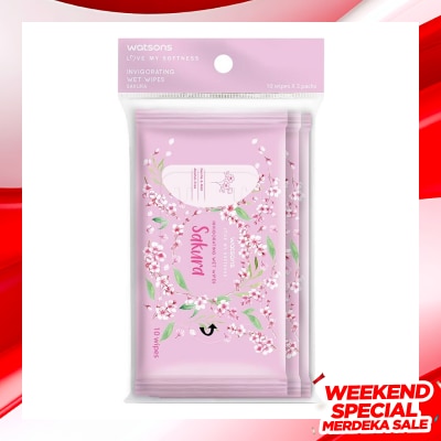 WATSONS Invigorating Wet Wipes Sakura 10SX3