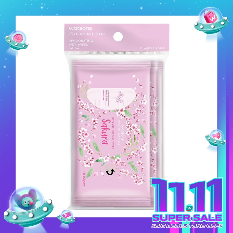 Invigorating Wet Wipes Sakura 10SX3