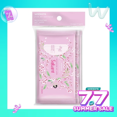 WATSONS Invigorating Wet Wipes Sakura 10SX3