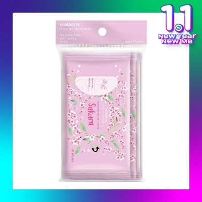 WATSONS Invigorating Wet Wipes Sakura 10SX3