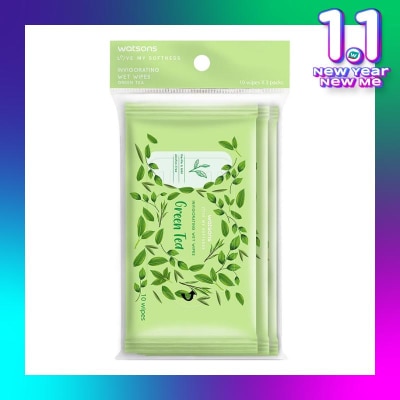 WATSONS Invigorating Wet Wipes Green Tea 10SX3