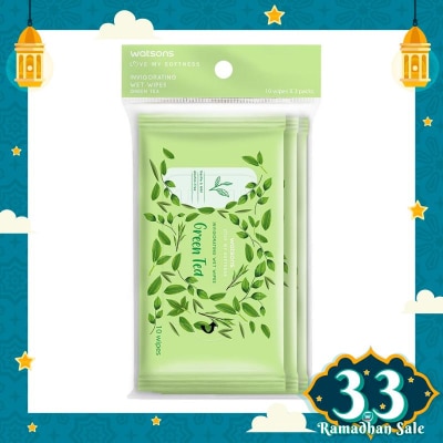 WATSONS Invigorating Wet Wipes Green Tea 10SX3