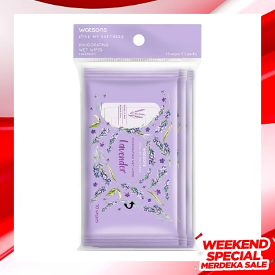 WATSONS Invigorating Wet Wipes Lavender 10SX3