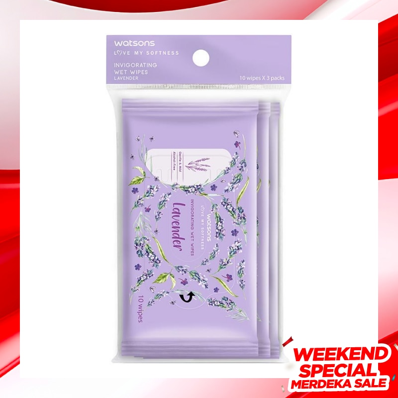 Invigorating Wet Wipes Lavender 10SX3