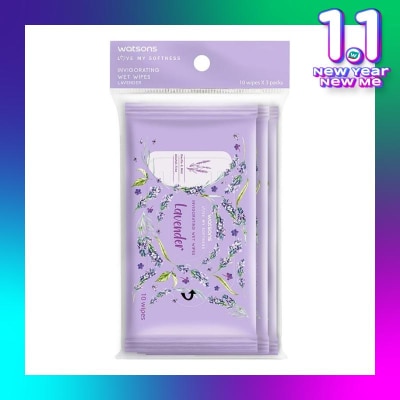 WATSONS Invigorating Wet Wipes Lavender 10SX3