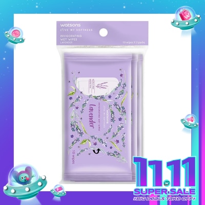 WATSONS Invigorating Wet Wipes Lavender 10SX3