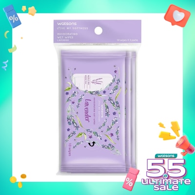 WATSONS Invigorating Wet Wipes Lavender 10SX3