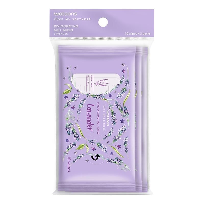 Invigorating Wet Wipes Lavender 10SX3