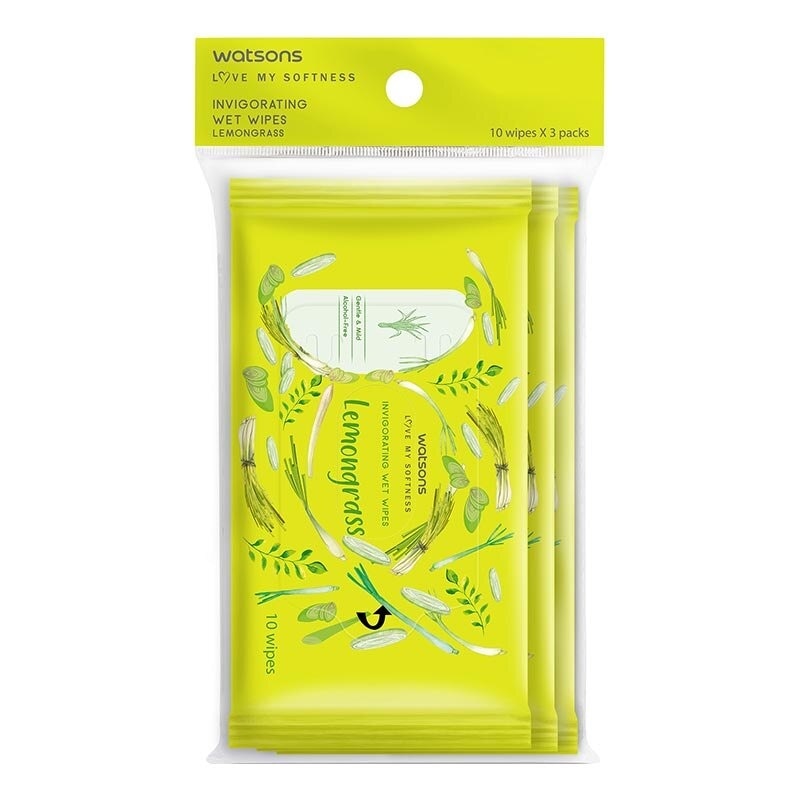 Invigorating Wet Wipes Lemongrass 10SX4