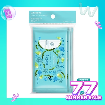 WATSONS Invigorating Wet Wipes Ocean 10SX3