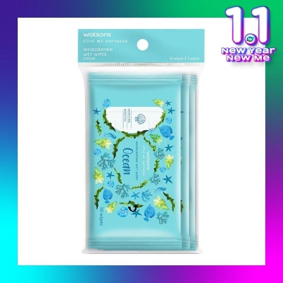 WATSONS Invigorating Wet Wipes Ocean 10SX3