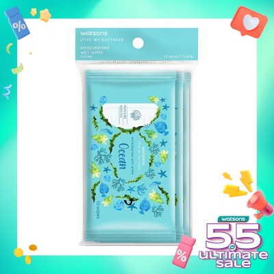 WATSONS Invigorating Wet Wipes Ocean 10SX3