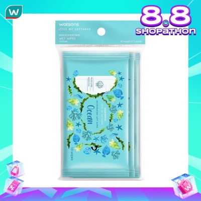 WATSONS Invigorating Wet Wipes Ocean 10SX3