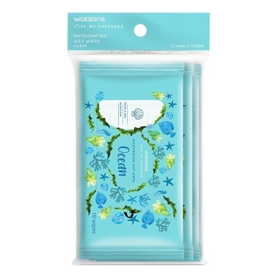 WATSONS Invigorating Wet Wipes Ocean 10SX3