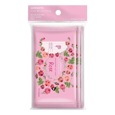 WATSONS Invigorating Wet Wipes Rose 10SX3