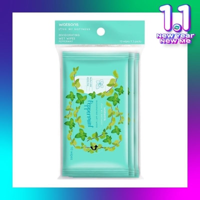 WATSONS Invigorating Wet Wipes Peppermint 10SX3