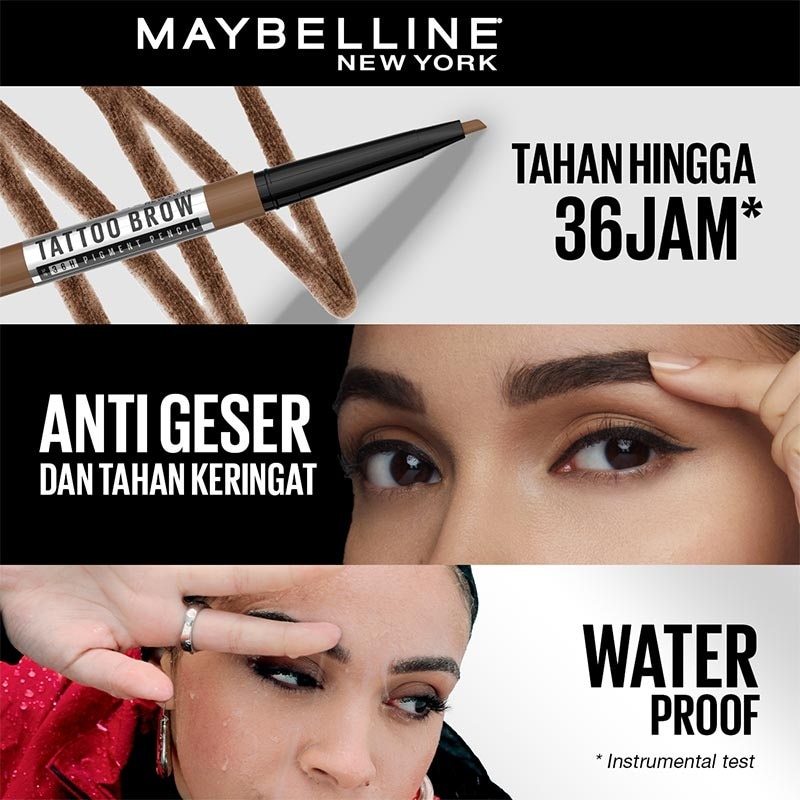 Tattoo Brow 36H Pencil Natural Brown - Eye Makeup - Pensil Alis Cokelat