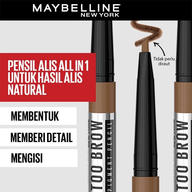 Tattoo Brow 36H Pencil Natural Brown - Eye Makeup - Pensil Alis Cokelat