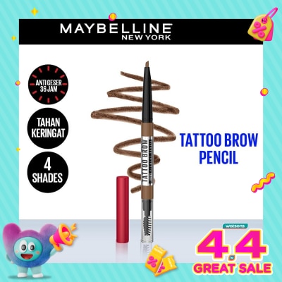 MAYBELLINE Tattoo Brow 36H Pencil Natural Brown - Eye Makeup - Pensil Alis Cokelat