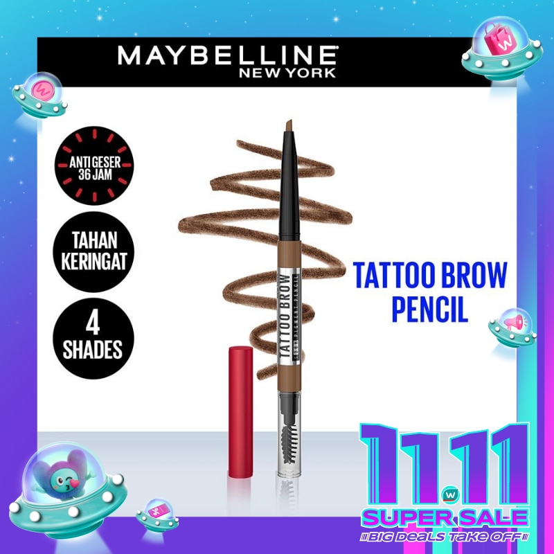 Tattoo Brow 36H Pencil Natural Brown - Eye Makeup - Pensil Alis Cokelat
