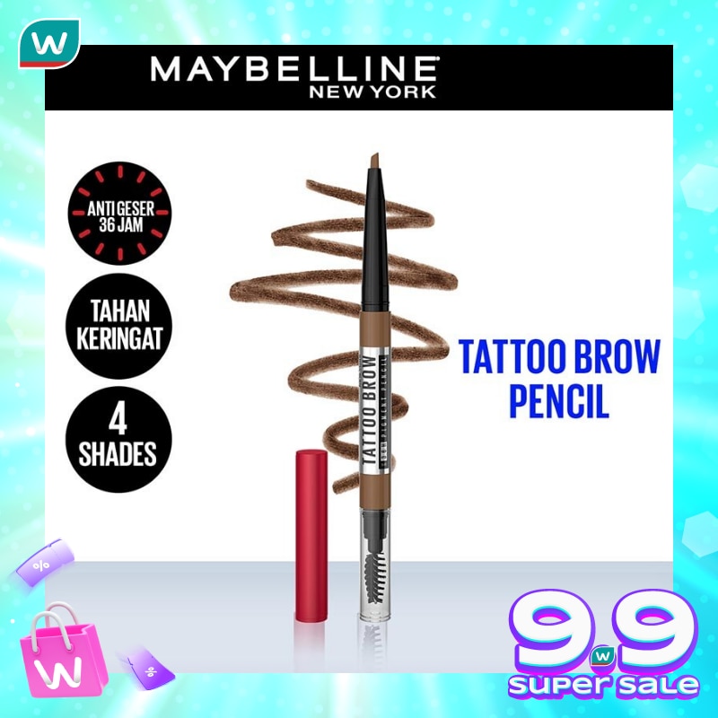 MAYBELLINE Tattoo Brow 36H Pencil Natural Brown - Eye Makeup - Pensil Alis Cokelat