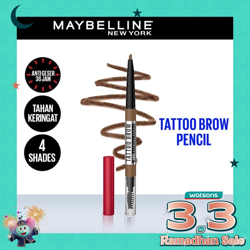 MAYBELLINE Tattoo Brow 36H Pencil Natural Brown - Eye Makeup - Pensil Alis Cokelat