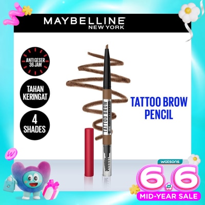 MAYBELLINE Tattoo Brow 36H Pencil Natural Brown - Eye Makeup - Pensil Alis Cokelat