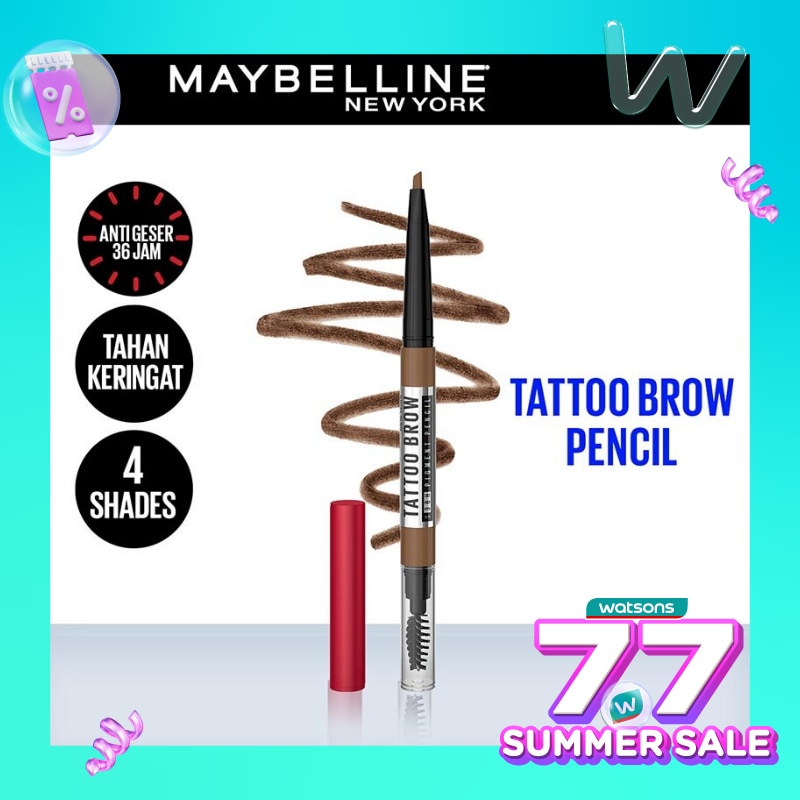 MAYBELLINE Tattoo Brow 36H Pencil Natural Brown - Eye Makeup - Pensil Alis Cokelat