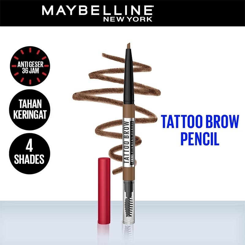 MAYBELLINE Tattoo Brow 36H Pencil Natural Brown - Eye Makeup - Pensil Alis Cokelat