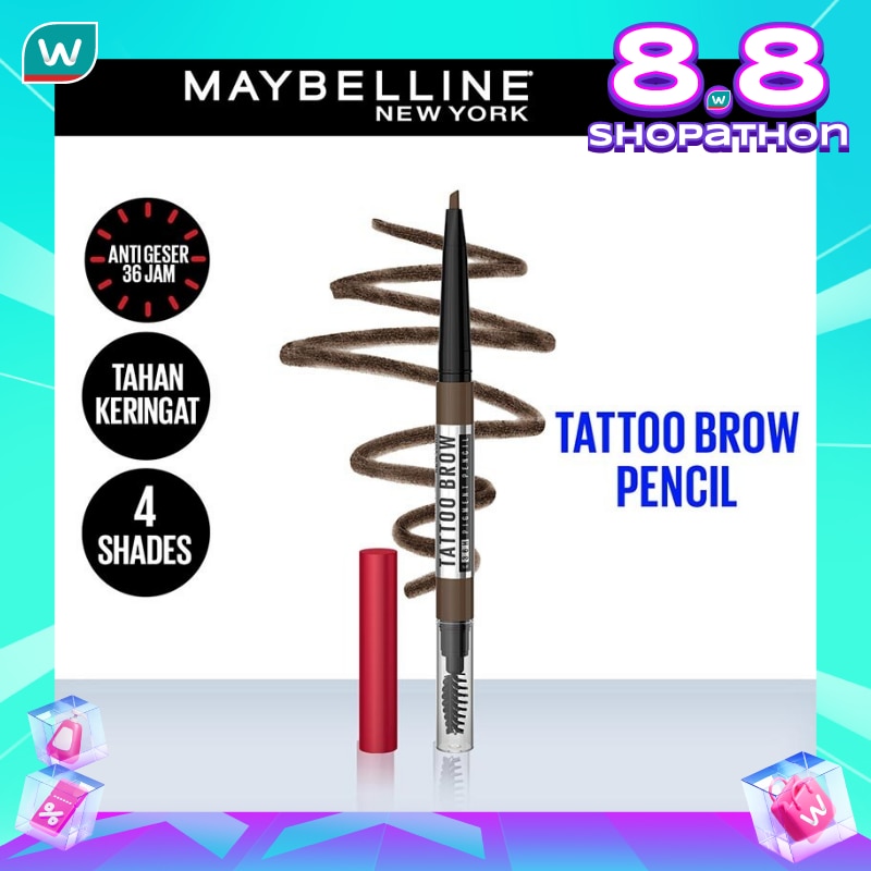 Promo Harga Maybelline Tatto Brow Ink Pen Red Brown  - Watsons