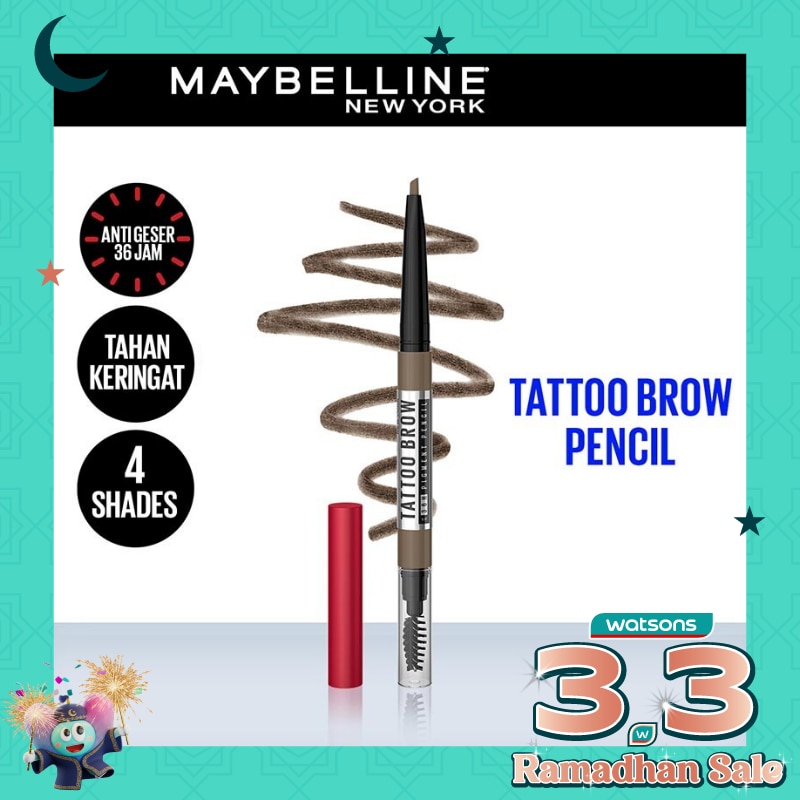 Tattoo Brow 36H Pencil Grey Brown - Eye Makeup - Pensil Alis Abu-Abu