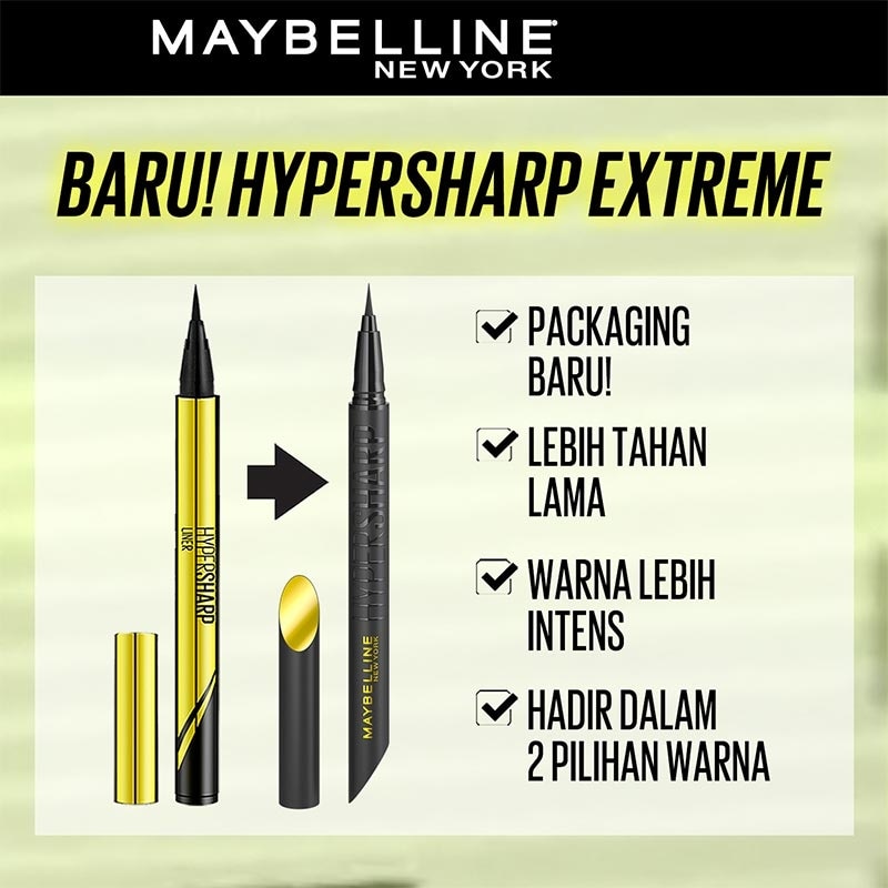 Hypersharp Extreme Liquid Eyeliner - Eye MakeUp - Waterproof Eyeliner Hitam