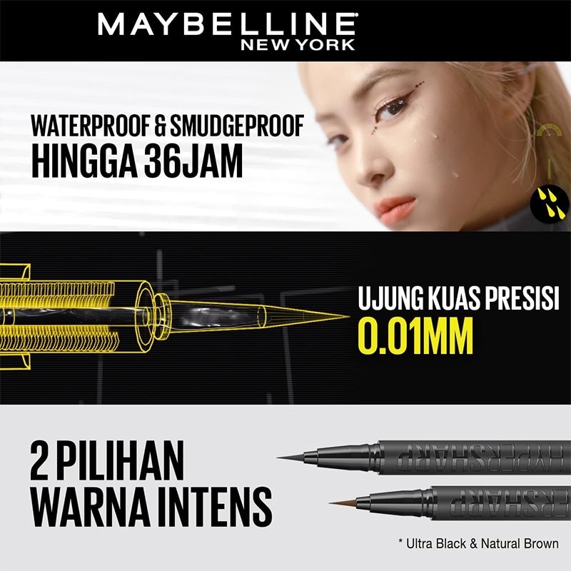 Hypersharp Extreme Liquid Eyeliner - Eye MakeUp - Waterproof Eyeliner Hitam