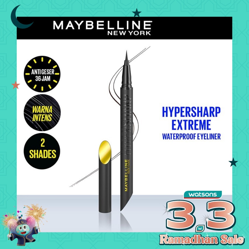 MAYBELLINE Hypersharp Extreme Liquid Eyeliner - Eye MakeUp - Waterproof Eyeliner Hitam