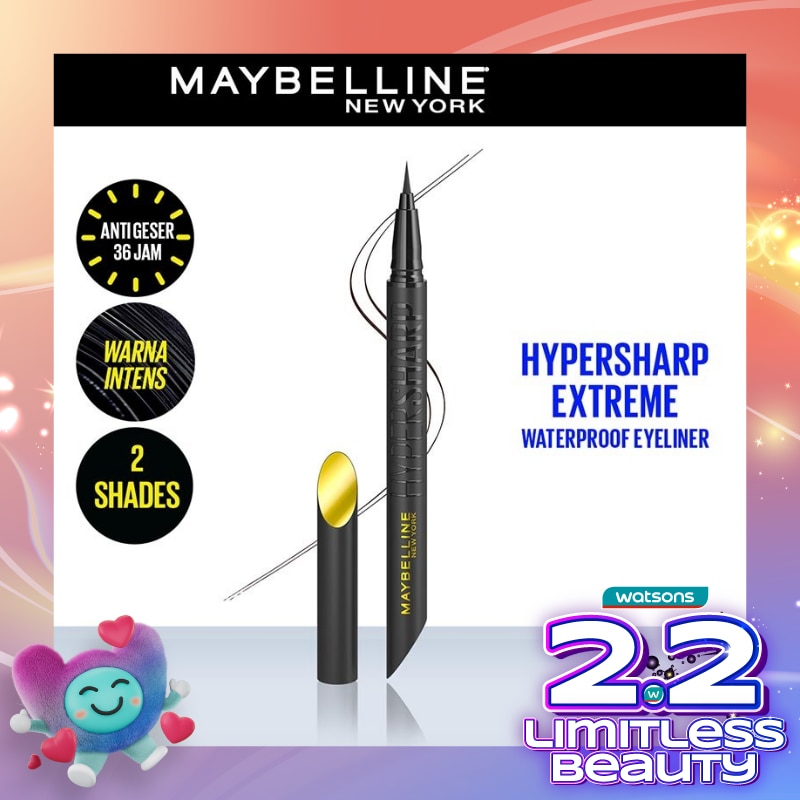 MAYBELLINE Hypersharp Extreme Liquid Eyeliner - Eye MakeUp - Waterproof Eyeliner Hitam