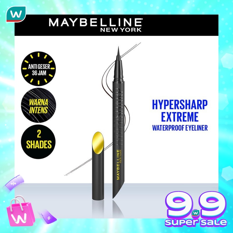 MAYBELLINE Hypersharp Extreme Liquid Eyeliner - Eye MakeUp - Waterproof Eyeliner Hitam