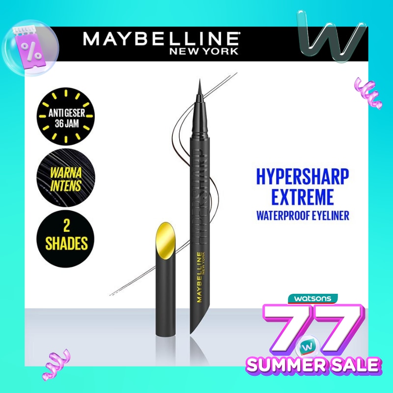 MAYBELLINE Hypersharp Extreme Liquid Eyeliner - Eye MakeUp - Waterproof Eyeliner Hitam