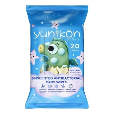 YUNIKON Unscented AntiBacterial Baby Wipes 20s