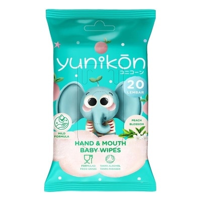 YUNIKON Peach Blossom Hand & Mouth Baby Wipes 20s