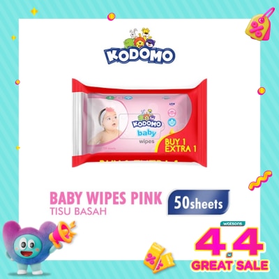 KODOMO - Kodomo Baby Wipes Rice Milk Pink 50''S