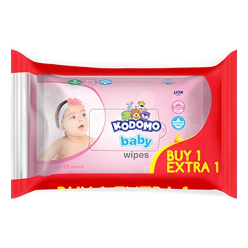 Kodomo Baby Wipes Rice Milk Pink 50'S