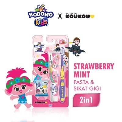 KODOMO Kodomo Pasta & Sikat Gigi 2In1 Pro Kids Strawberry Mint