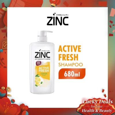 ZINC Shampoo Active Fresh Lemon Mint Botol 680ml
