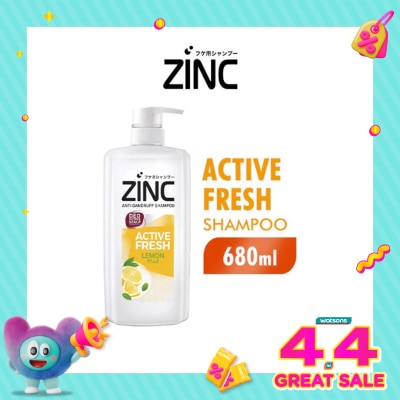 ZINC - Shampoo Active Fresh Lemon Mint Botol 680ml