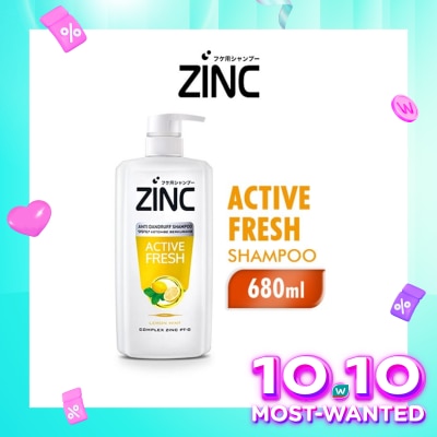 ZINC Zinc Shampoo Active Fresh Lemon Mint Pump 680ml