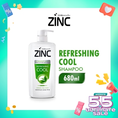 ZINC Zinc Shampoo Refreshing Cool Green Tea Pump 680ml